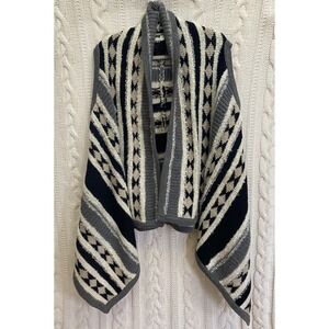 a.n.a‎ Sleeveless Cardigan Wool Blend Sweater Vest XL Open Front Aztec Western